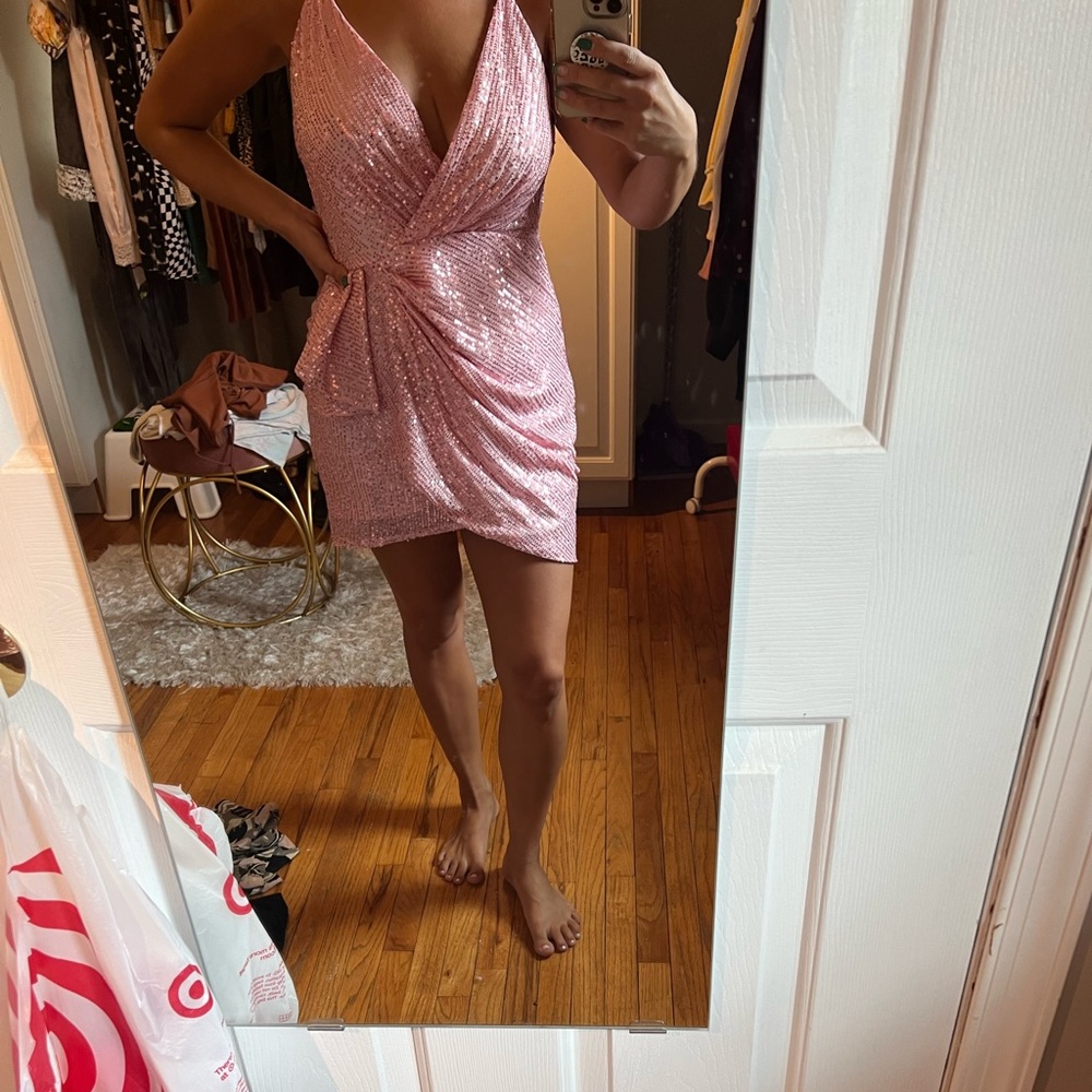 Pink mini dress